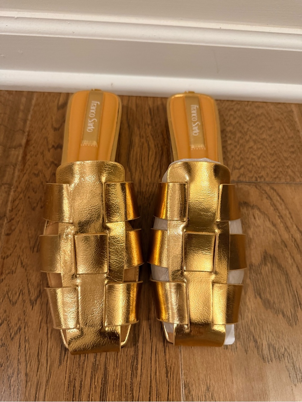 Franco Sarto Metallic Gold Mules